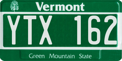 VT license plate YTX162