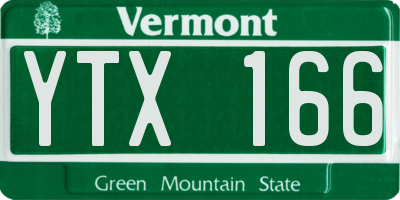 VT license plate YTX166
