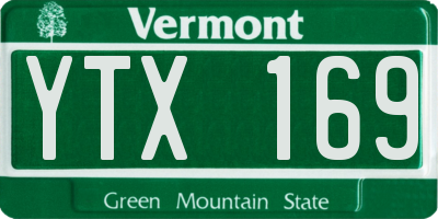 VT license plate YTX169