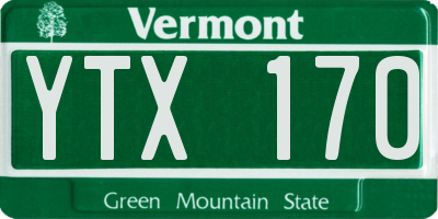 VT license plate YTX170