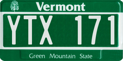 VT license plate YTX171