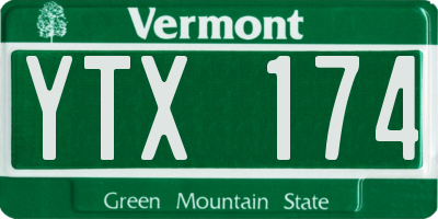 VT license plate YTX174