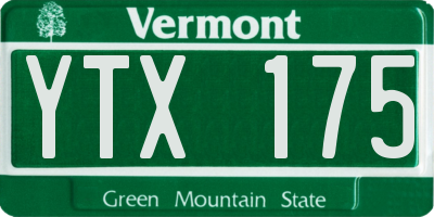 VT license plate YTX175