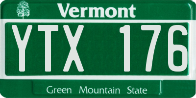 VT license plate YTX176