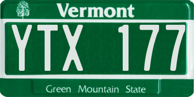 VT license plate YTX177