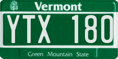 VT license plate YTX180