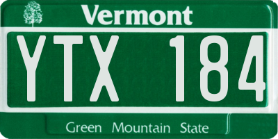 VT license plate YTX184