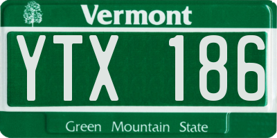VT license plate YTX186