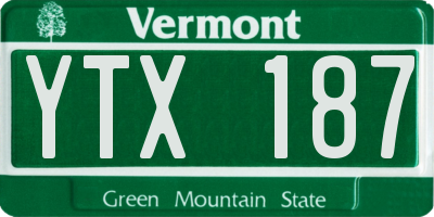 VT license plate YTX187