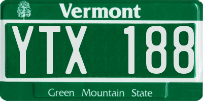 VT license plate YTX188