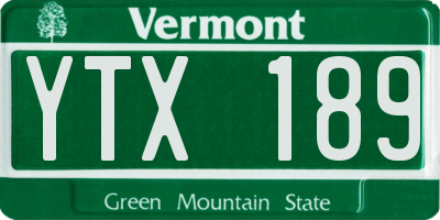 VT license plate YTX189