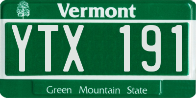 VT license plate YTX191