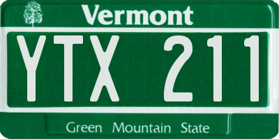 VT license plate YTX211