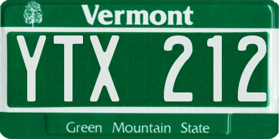 VT license plate YTX212