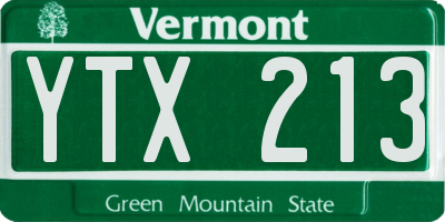 VT license plate YTX213