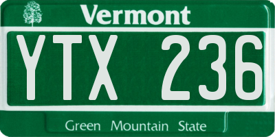 VT license plate YTX236