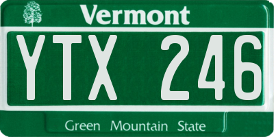 VT license plate YTX246