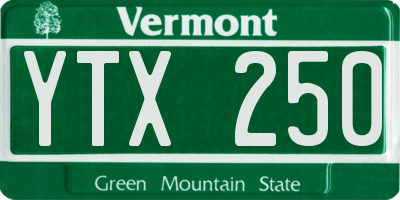 VT license plate YTX250