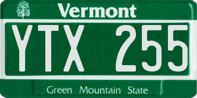 VT license plate YTX255