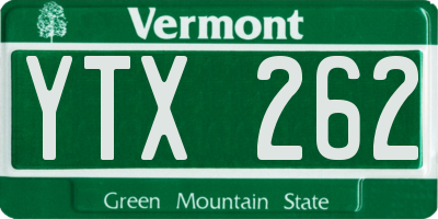 VT license plate YTX262