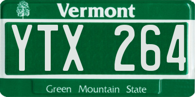 VT license plate YTX264