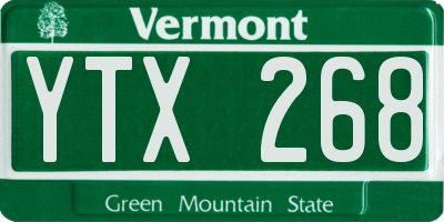 VT license plate YTX268