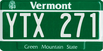 VT license plate YTX271