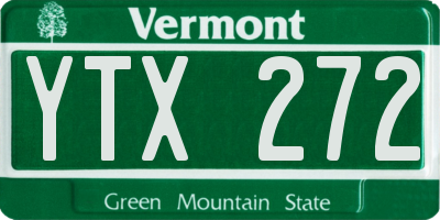 VT license plate YTX272