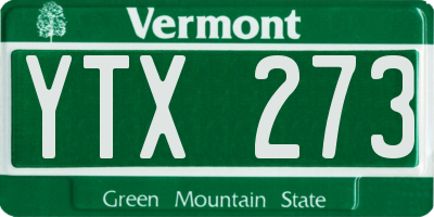 VT license plate YTX273