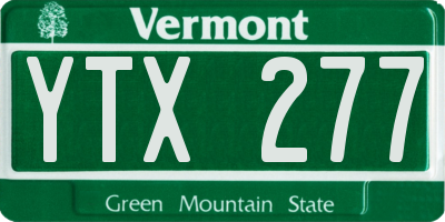 VT license plate YTX277