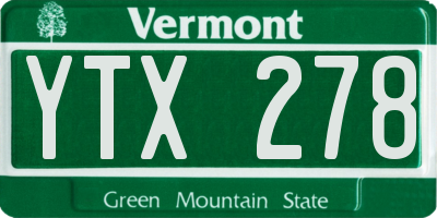 VT license plate YTX278