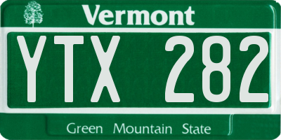 VT license plate YTX282