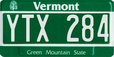 VT license plate YTX284