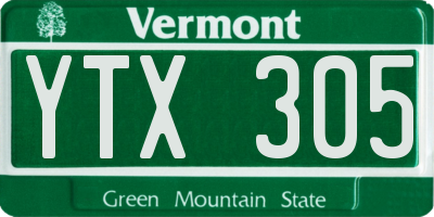 VT license plate YTX305