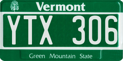 VT license plate YTX306