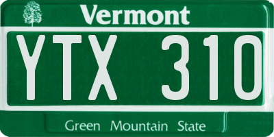 VT license plate YTX310