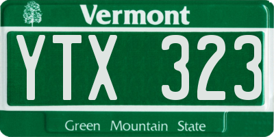 VT license plate YTX323