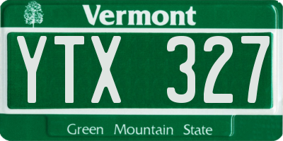 VT license plate YTX327