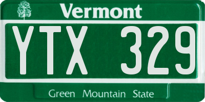VT license plate YTX329