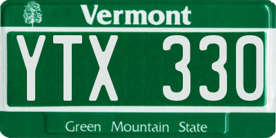 VT license plate YTX330