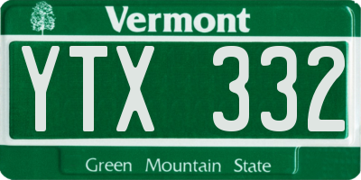 VT license plate YTX332
