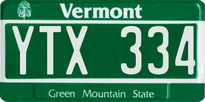 VT license plate YTX334