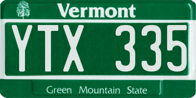 VT license plate YTX335