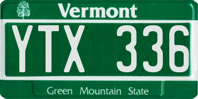 VT license plate YTX336