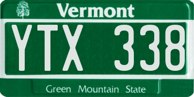 VT license plate YTX338