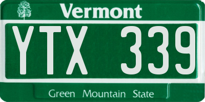 VT license plate YTX339