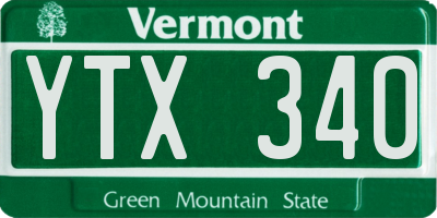 VT license plate YTX340