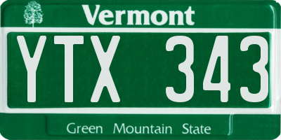 VT license plate YTX343
