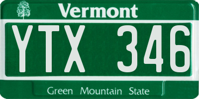 VT license plate YTX346