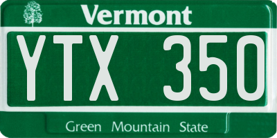 VT license plate YTX350